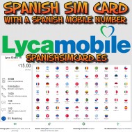 GLOBE 15 SPANISCHE SIM-KARTE LYCAMOBILE SPANIEN