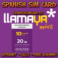 LLAMAYA SPANIEN PREPAID-SIM-KARTENPLAN 20 GB + UNBEGRENZTE NATIONALE ANRUFE (ORANGE)