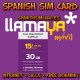 LLAMAYA SPAIN PREPAID SIM CARD PLAN 30 GB + UNLIMITED NATIONAL CALLS (ORANGE)