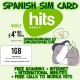 HITS MOBILE SPANISH PREPAID SIM CARD 1GB + 100' INTERNATIONAL + 1000' A HITS