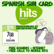HITS MOBILE SPANISH PREPAID SIM CARD 7GB + 1000' SPAIN + 1000' A HITS (VODAFONE)
