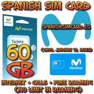 MOVISTAR SPANIEN PREPAID PLUS SPANISCH SIM-KARTE 40 GB INTERNET + 200' INTERNATIONAL - KEIN ROAMING-BEGRENZUNG