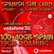VODAFONE SPAIN PREPAID L SPANISH SIM CARD 100GB 5G INTERNET + UNLIMITED CALLS