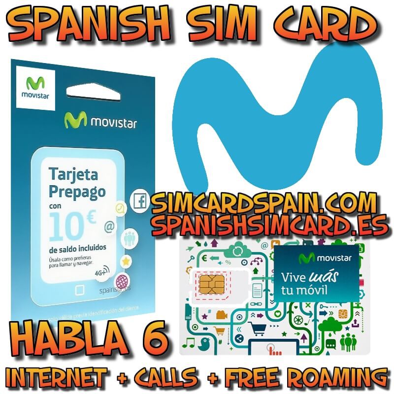 Tarjeta SIM prepago Movistar - Con 10 euros de saldo - Internet